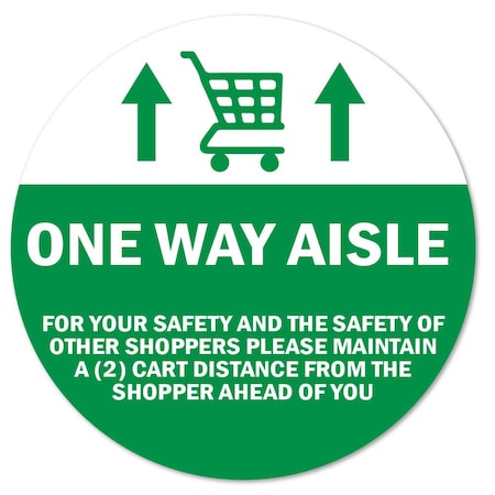 SIGNMISSION One Way Aisle For Your Saftety Non-Slip Floor Graphic, 3PK, 16 in L, 16 in H, FD-2-C-16-3PK-99981 FD-2-C-16-3PK-99981